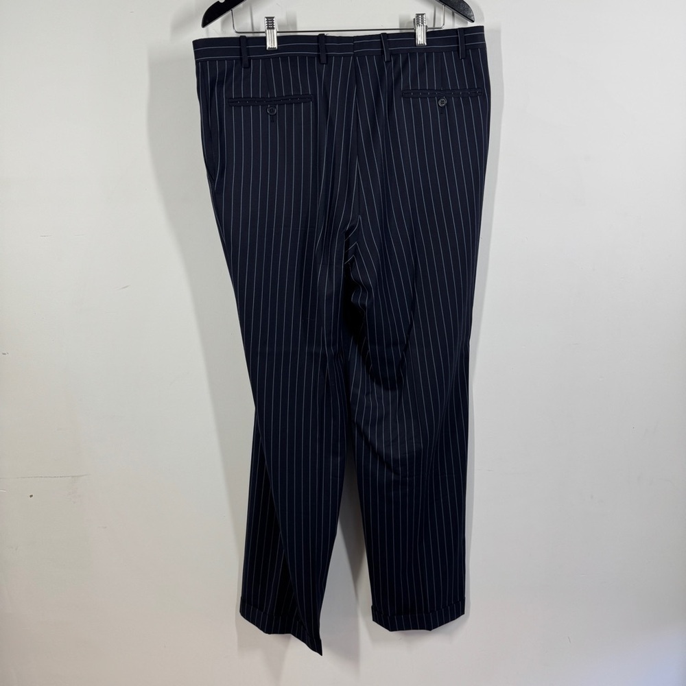 Canali Navy Pinstripe Wool Blazer Set Size 54L Made in Italy Classic Tailored - Picture 14 of 16